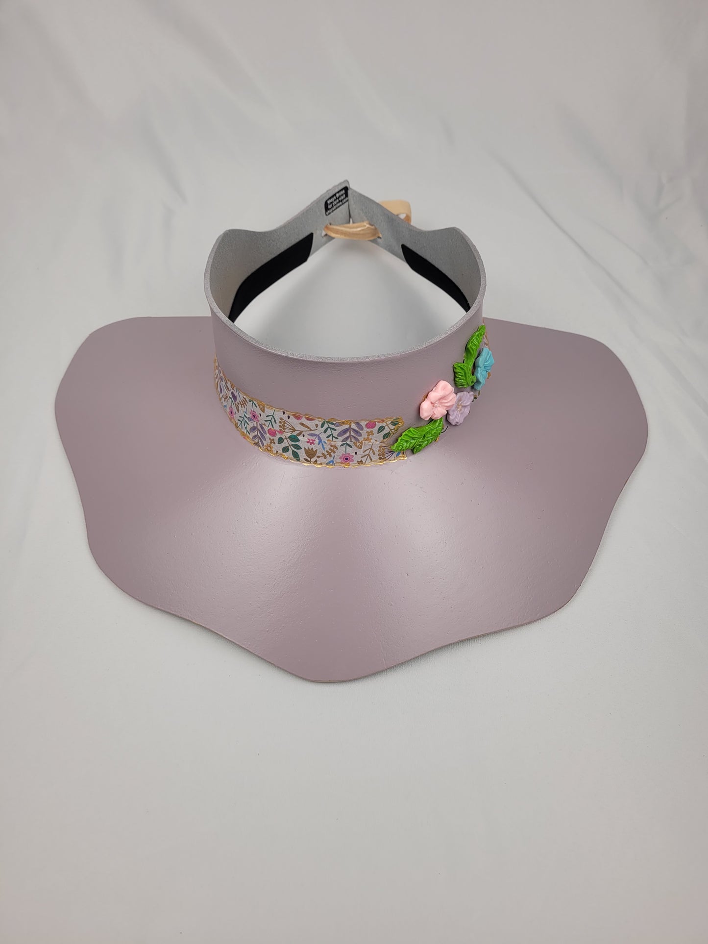 Lavender Lotus Visor with Fun Floral Band and Pastel Flowers