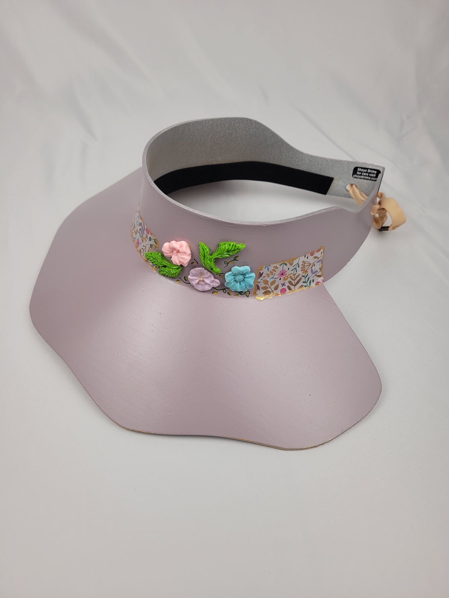 Lavender Lotus Visor with Fun Floral Band and Pastel Flowers