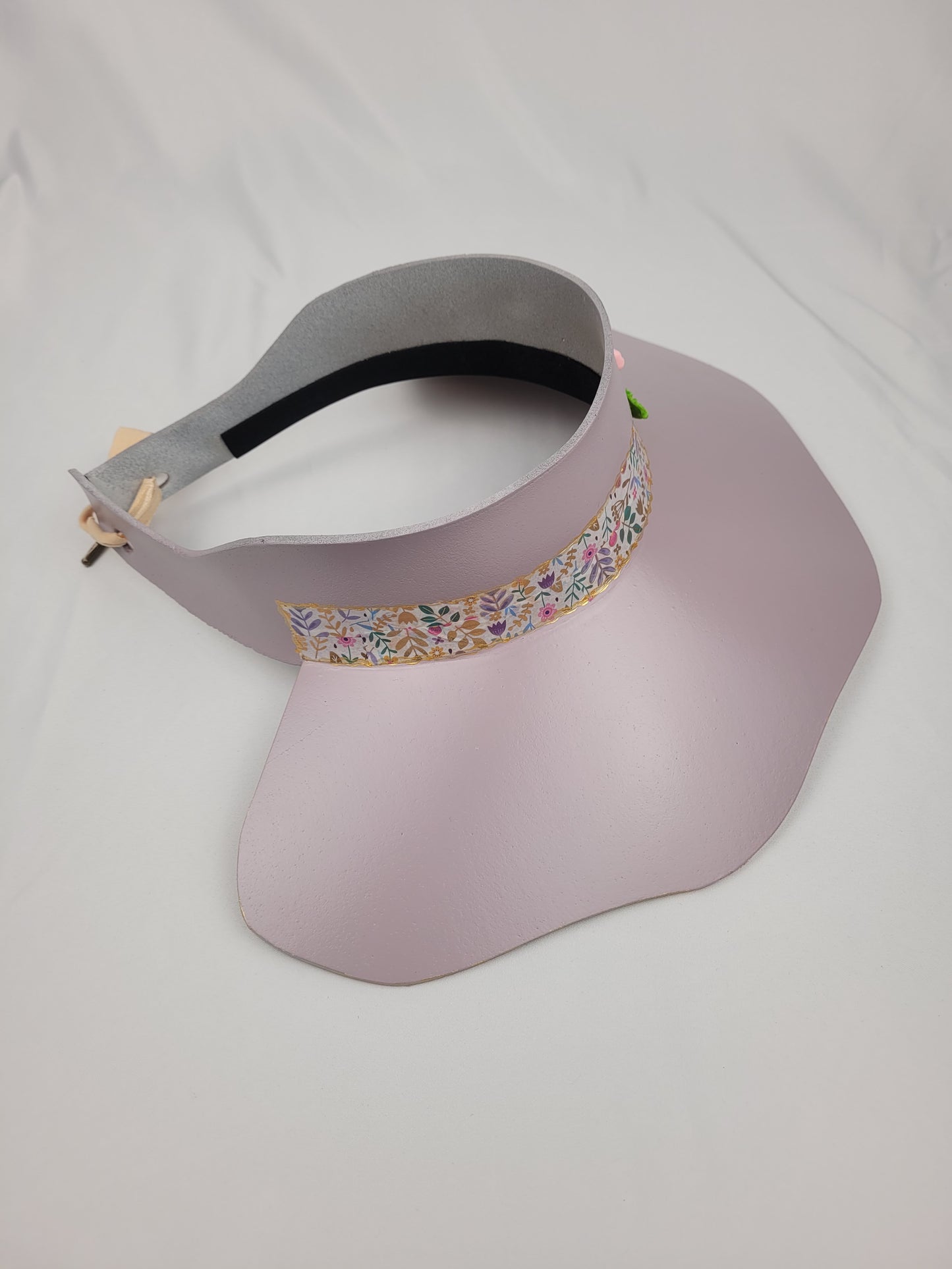 Lavender Lotus Visor with Fun Floral Band and Pastel Flowers