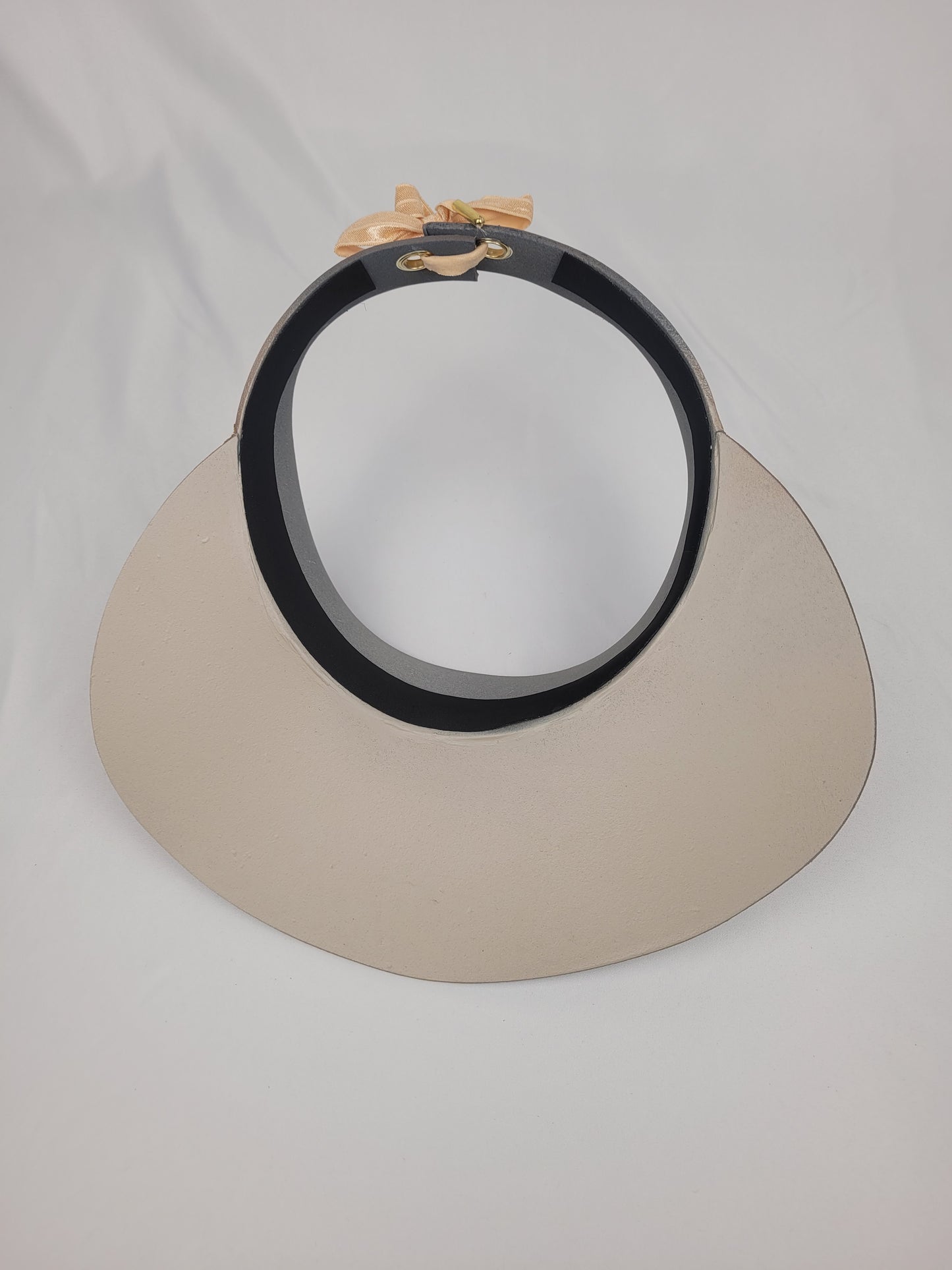 Dark Taupe "LadyEVA" Visor Hat with Off-white Floral Band