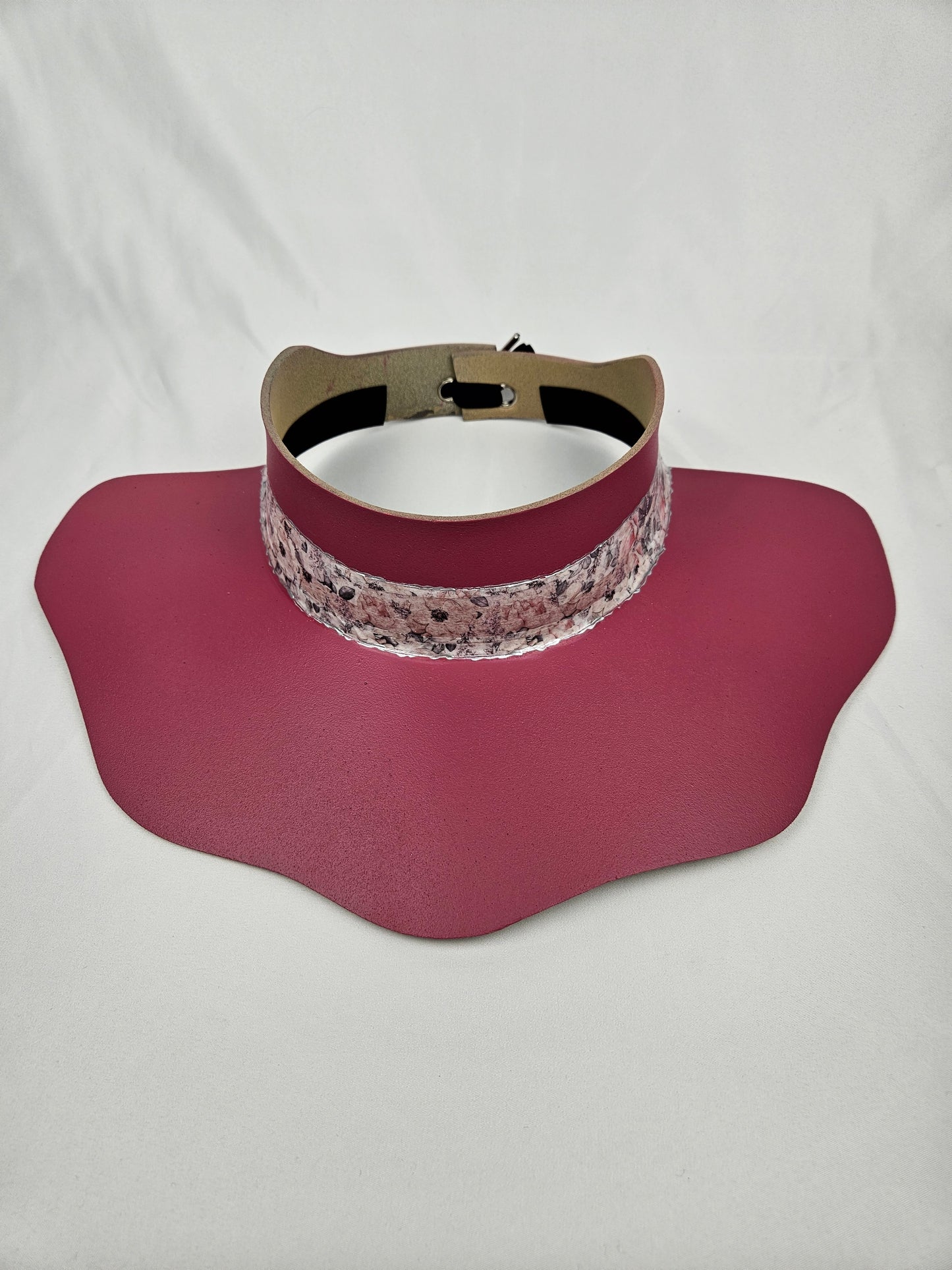 Pink Lotus Visor Hat with Floral Band