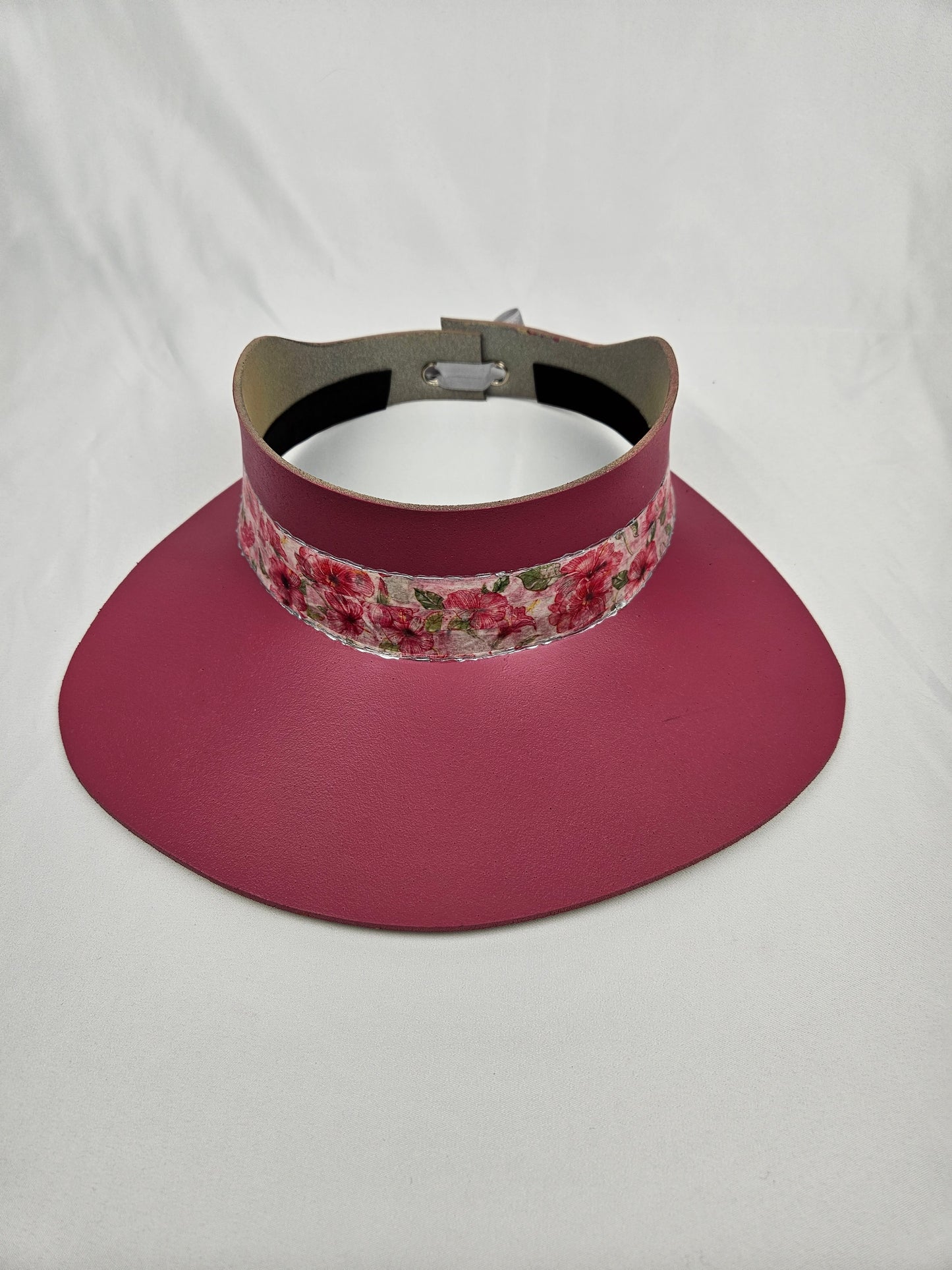 Pink "LadyEVA" Visor Hat with Bright Pink Floral Band