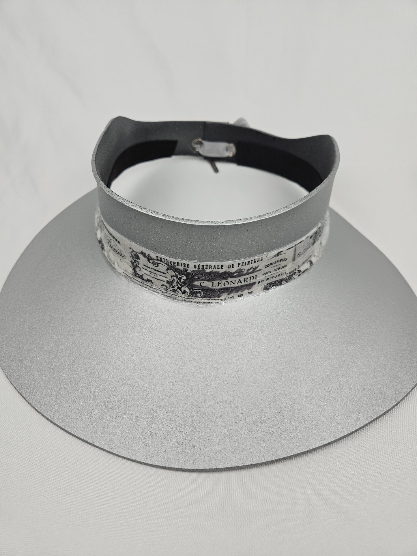 Silver "LadyEVA" Visor Hat with French Themed Band