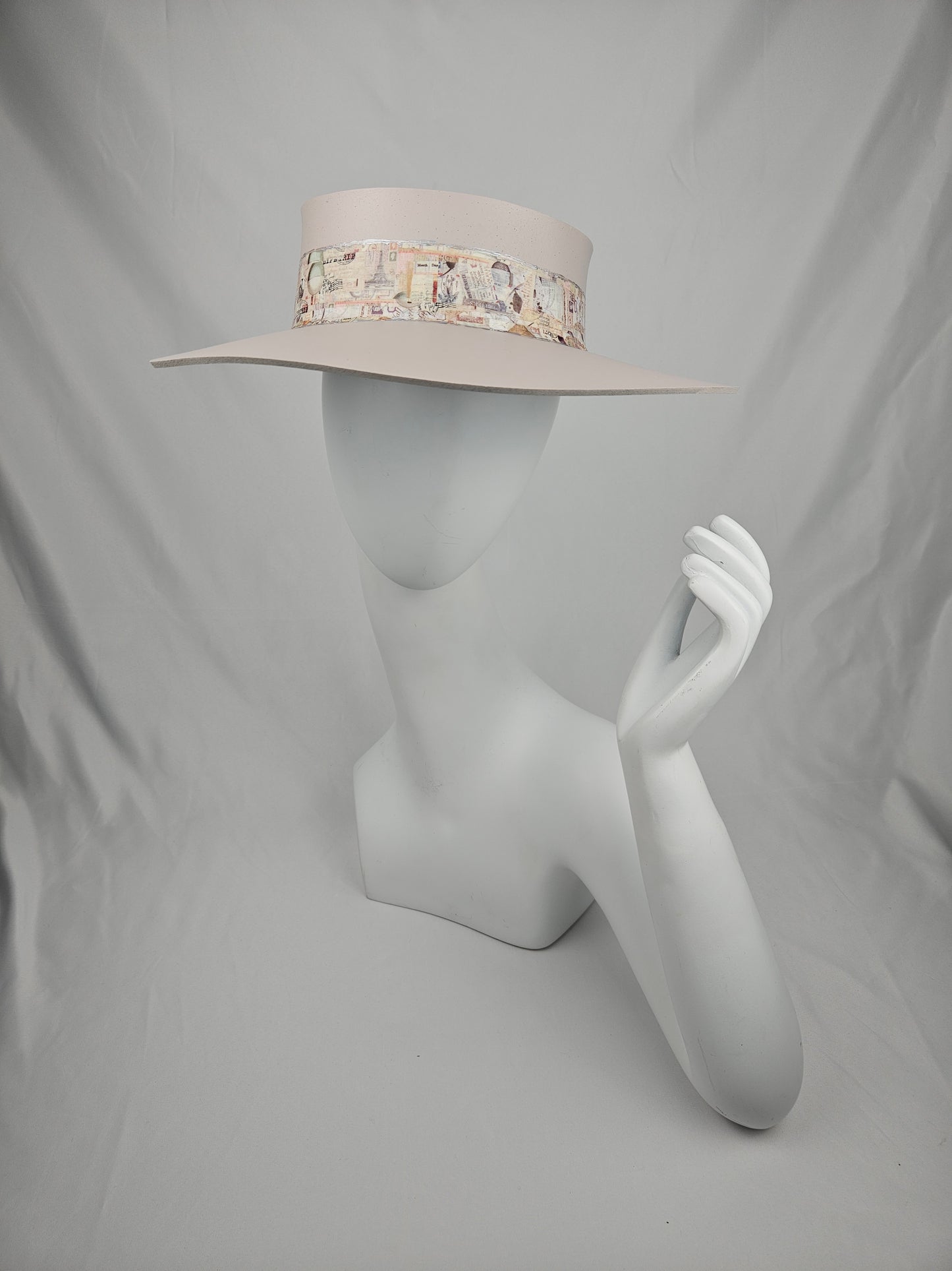 Light Pink "LadyEVA" Visor Hat with Collage Band