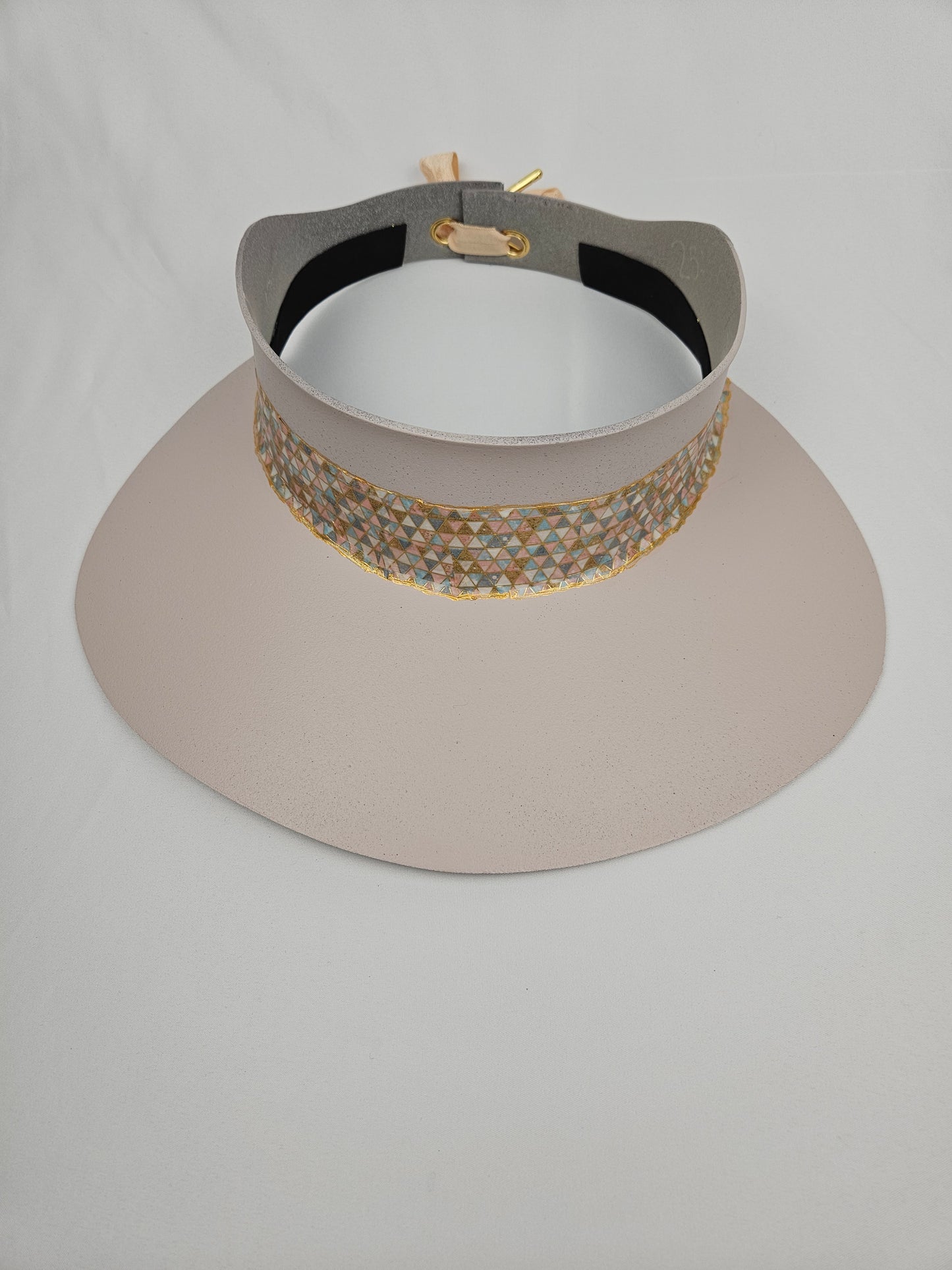 Light Pink "LadyEVA" Visor Hat with Pretty Geometric Band