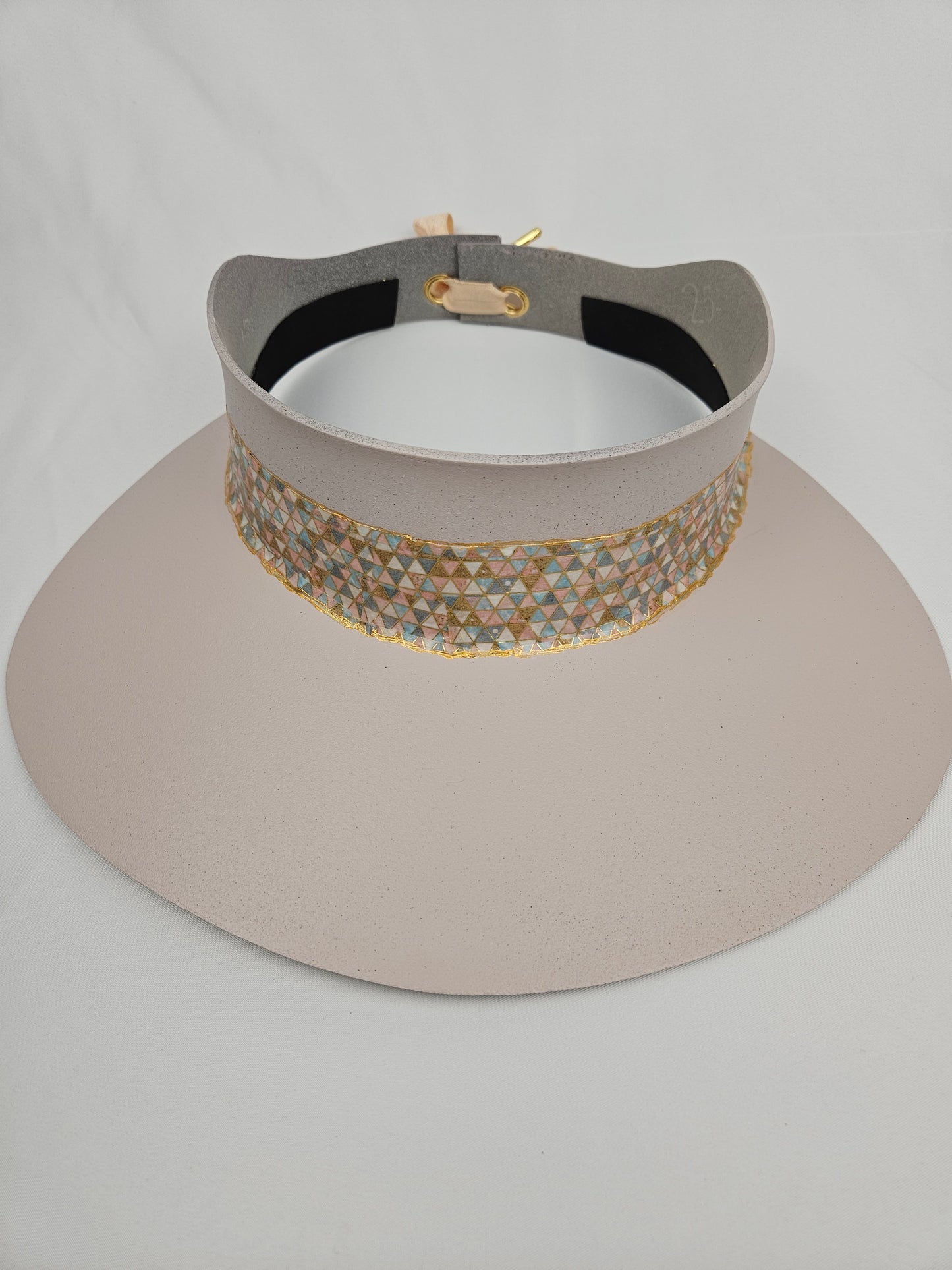 Light Pink "LadyEVA" Visor Hat with Pretty Geometric Band