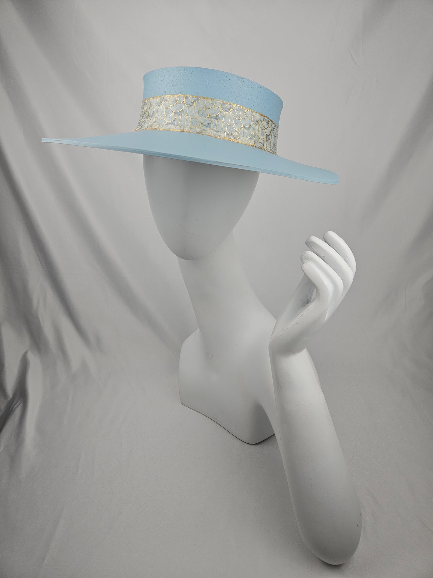 Light Blue "LadyEVA" Visor Hat with Golden Band