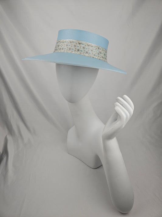 Light Blue "LadyEVA" Visor Hat with Delicate Printed Band