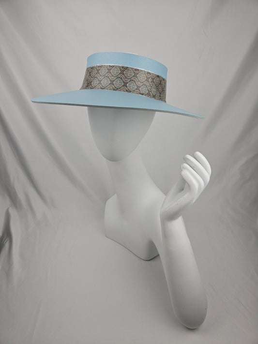 Light Blue "LadyEVA" Visor Hat with Wide Graphic Band