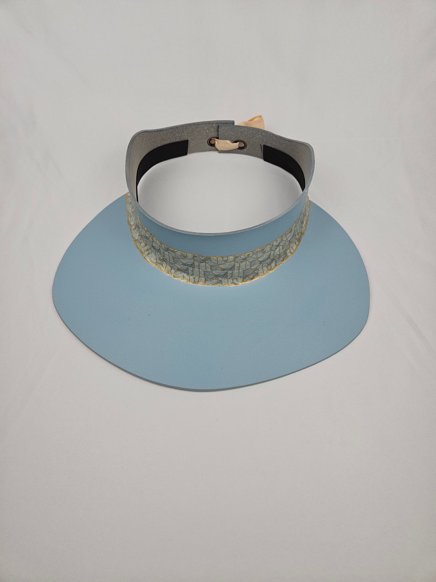 Light Blue "LadyEVA" Visor Hat with Golden Band