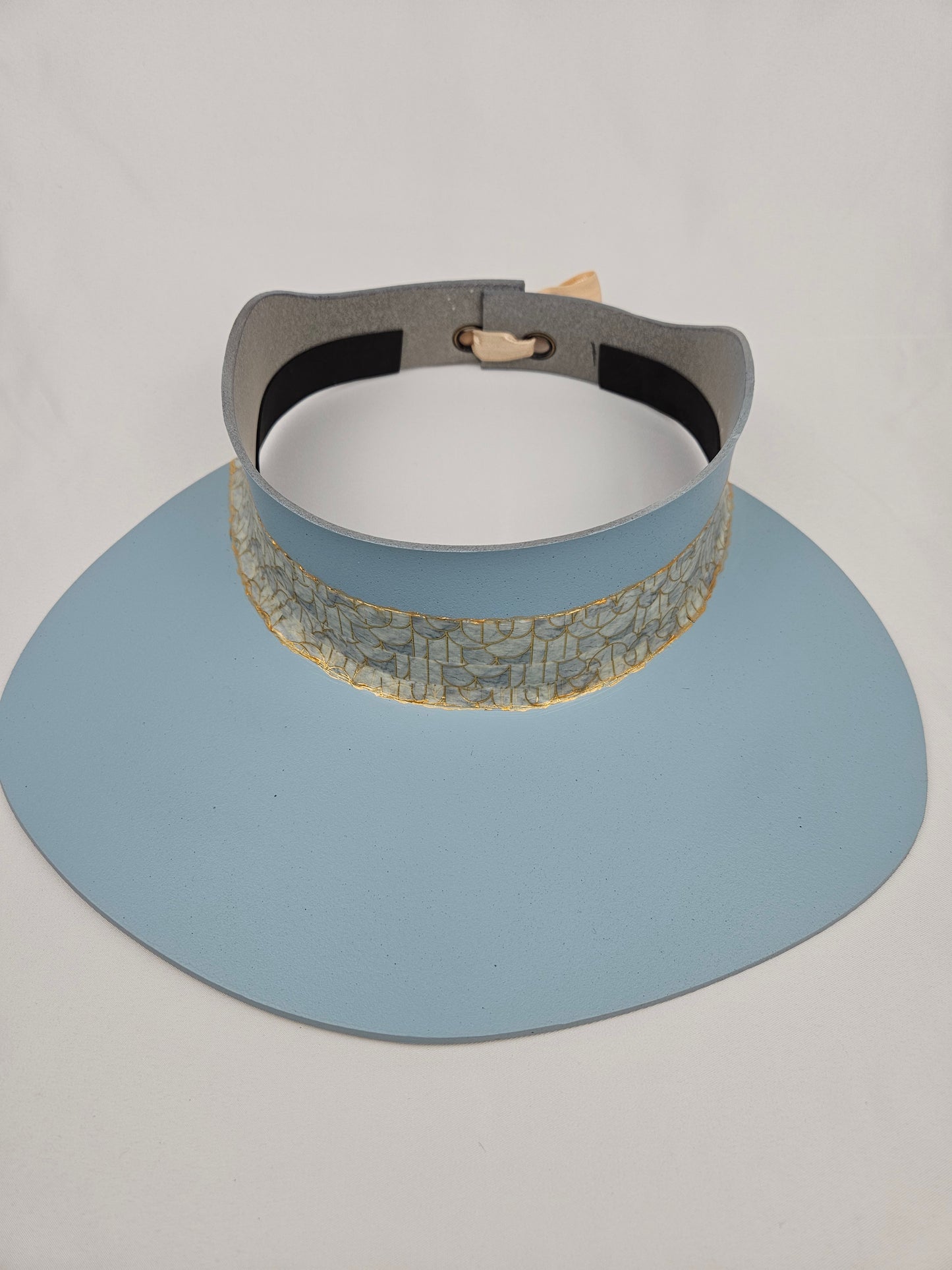 Light Blue "LadyEVA" Visor Hat with Golden Band