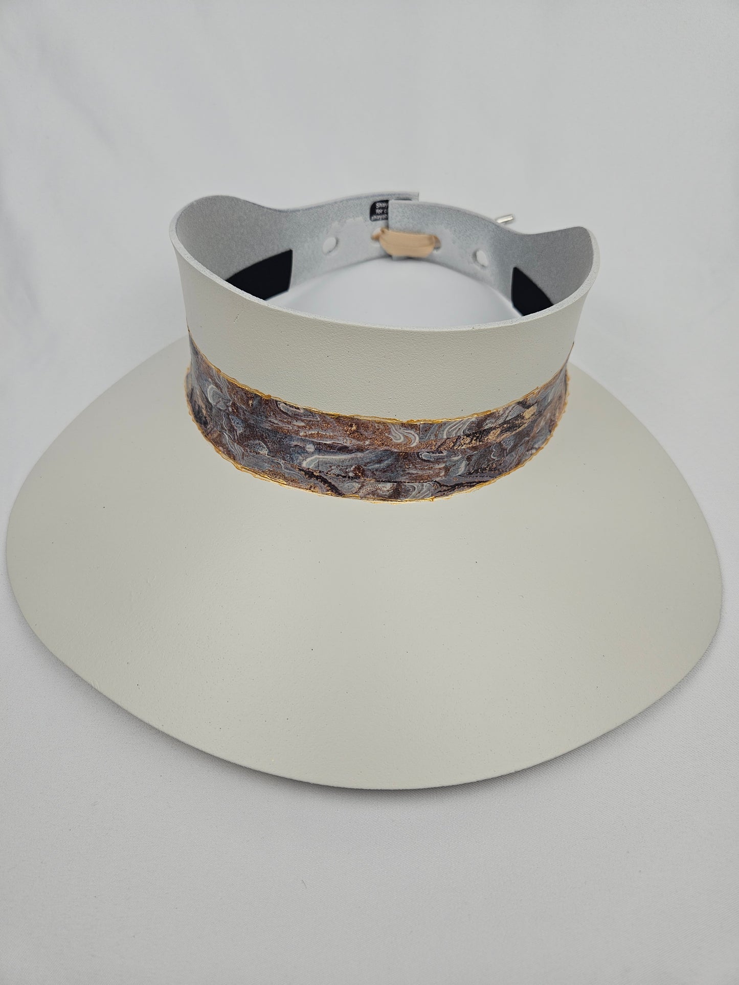 Off-White "LadyEVA" Visor Hat with Marbled Browns Style Band