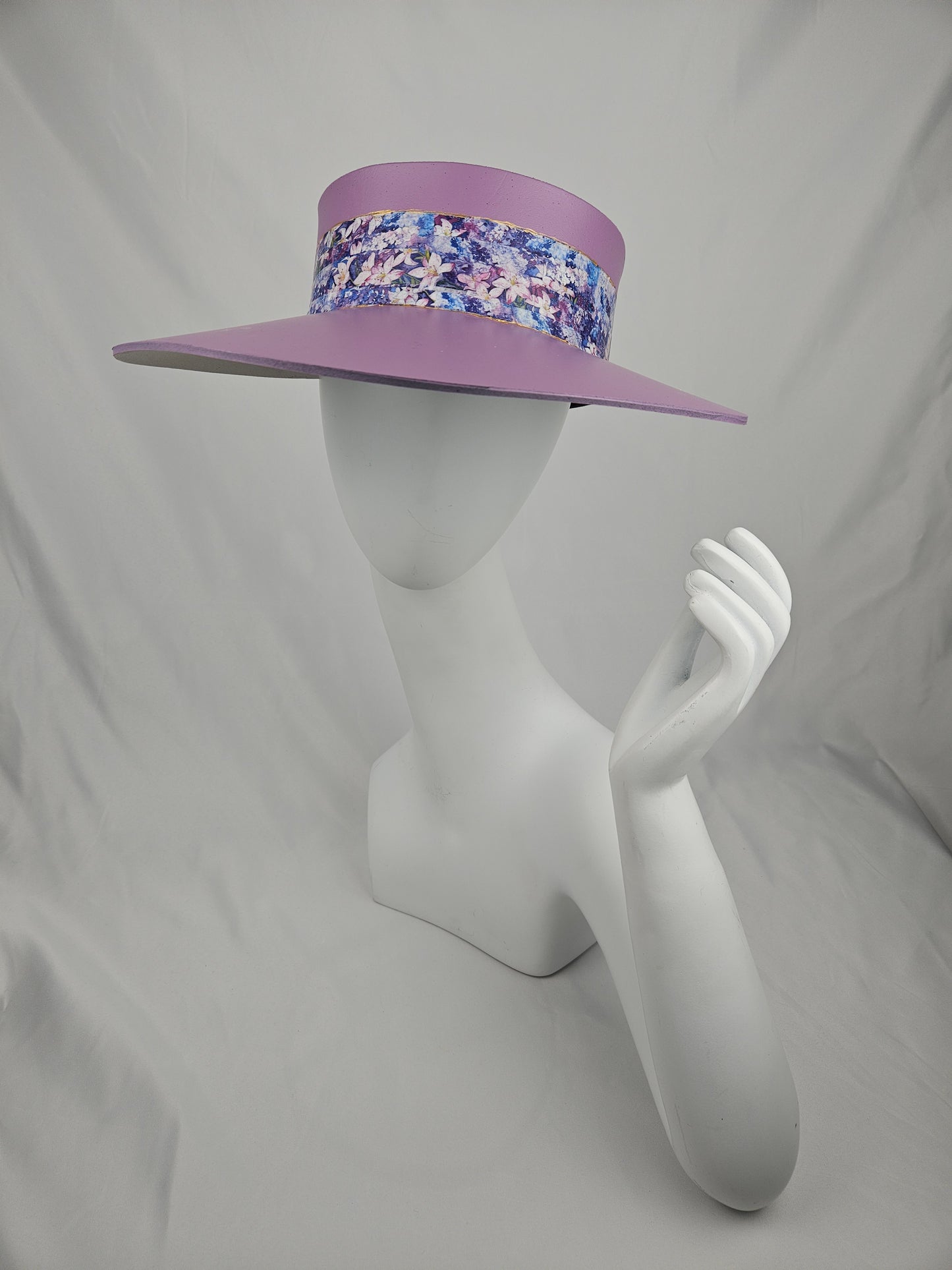 Tall  Purple LadyEVA Visor Hat with Bright Floral Band