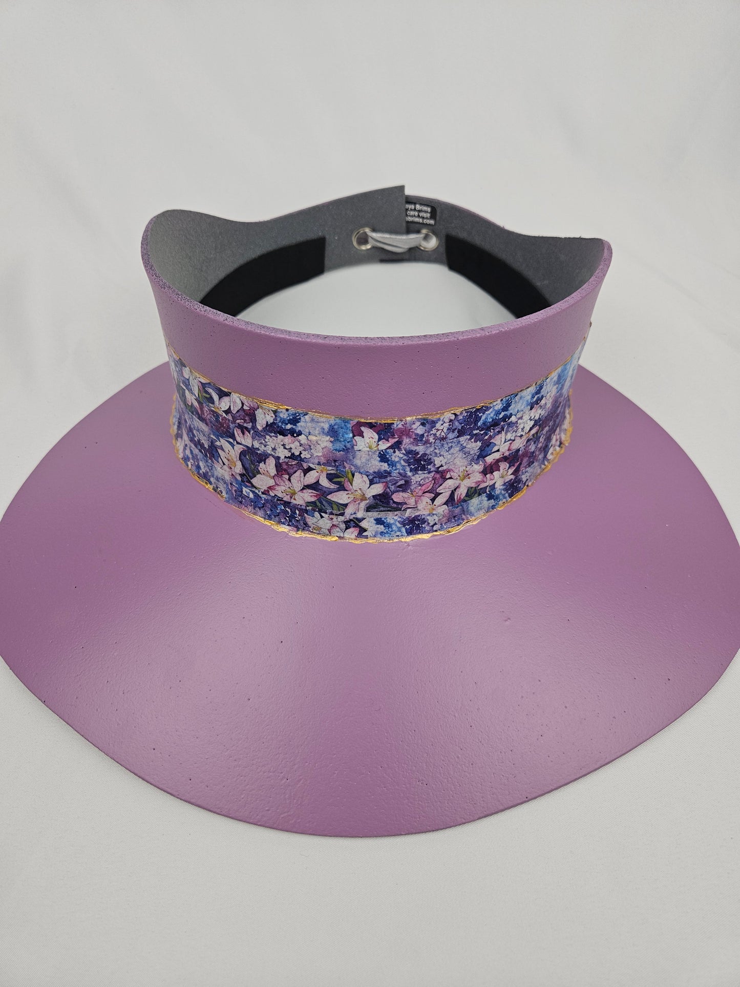 Tall  Purple LadyEVA Visor Hat with Bright Floral Band