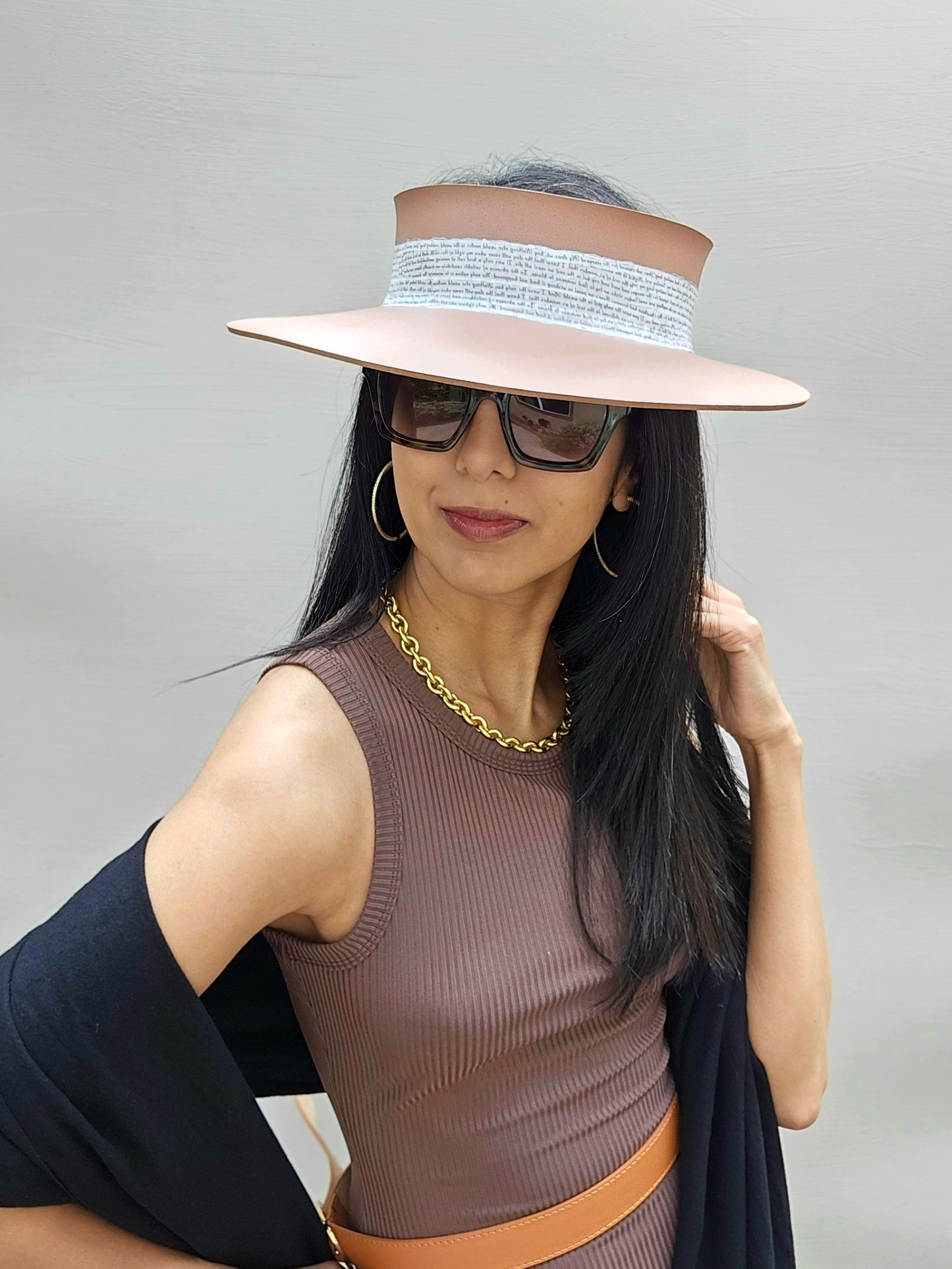 Brown "LadyEVA" Hat with Lovely Script Band