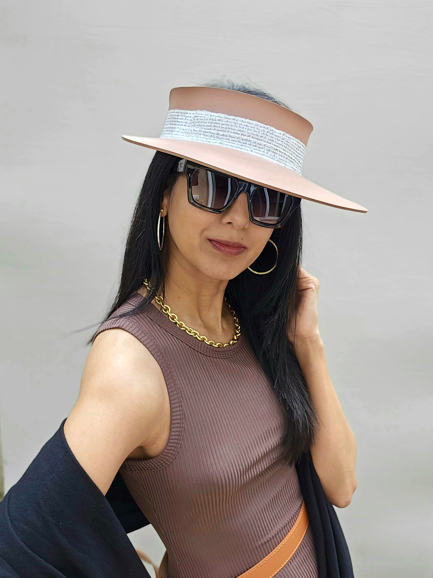 Brown "LadyEVA" Hat with Lovely Script Band