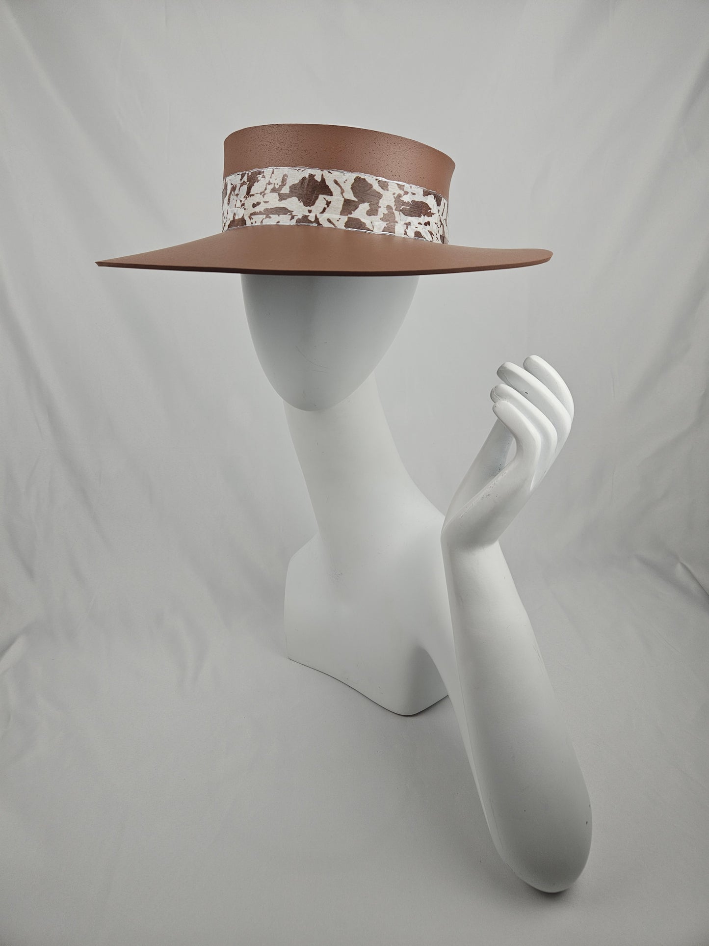 Brown "LadyEVA" Visor Hat with Brown Patterned Band