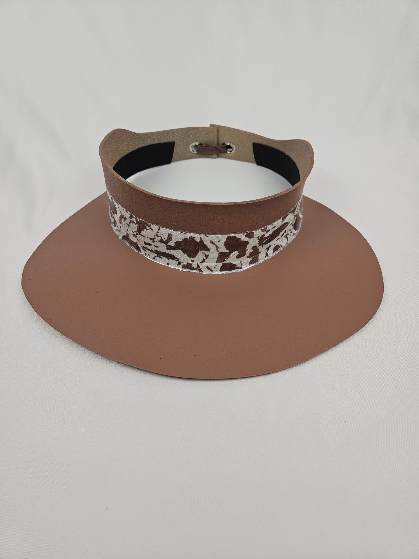 Brown "LadyEVA" Visor Hat with Brown Patterned Band