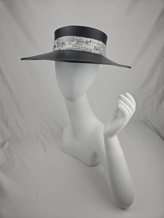 Black "LadyEVA" Visor Hat with Cute French Themed Band