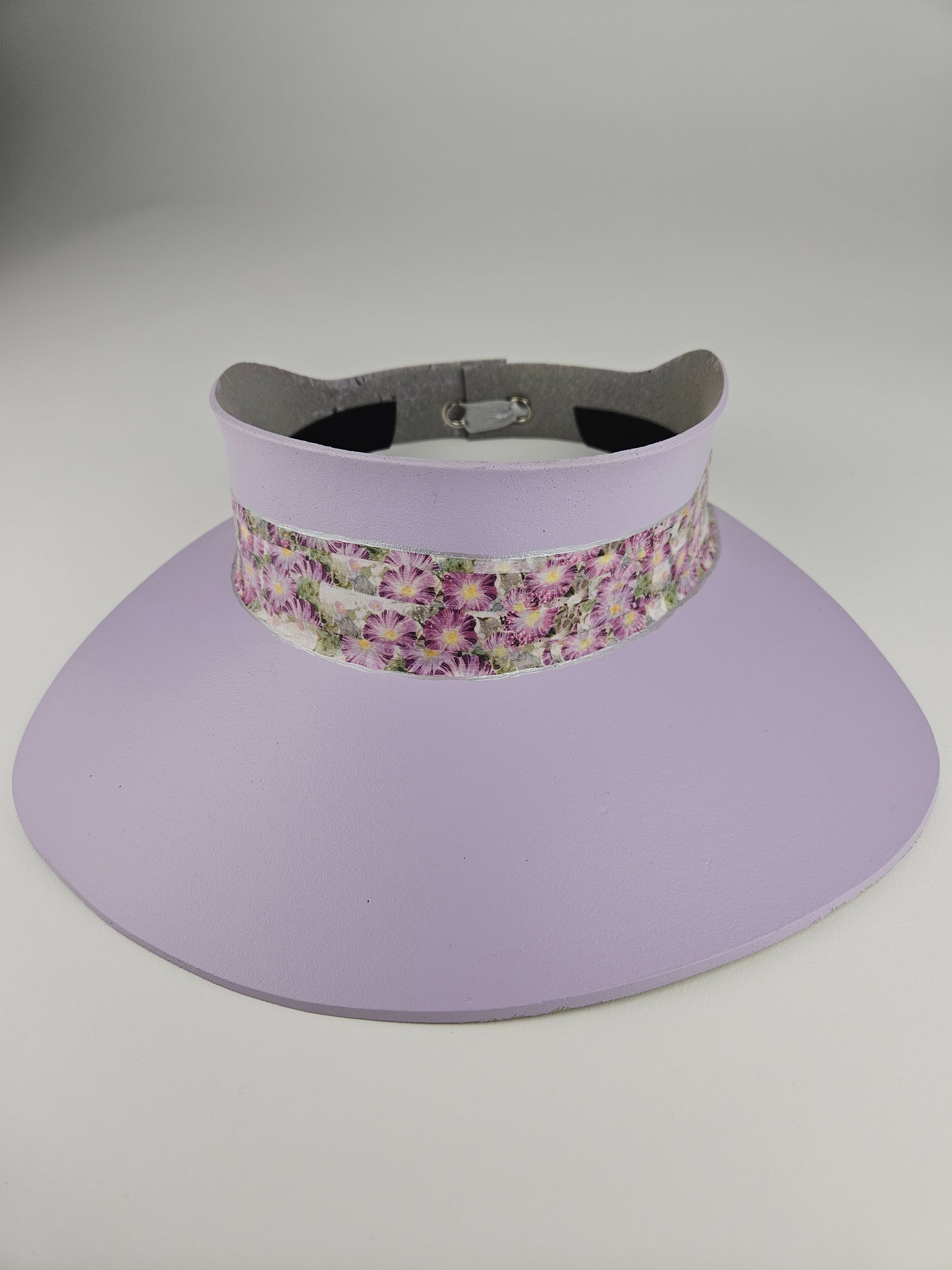 Lilac Purple "LadyEVA" Visor Hat with Purple Floral Band