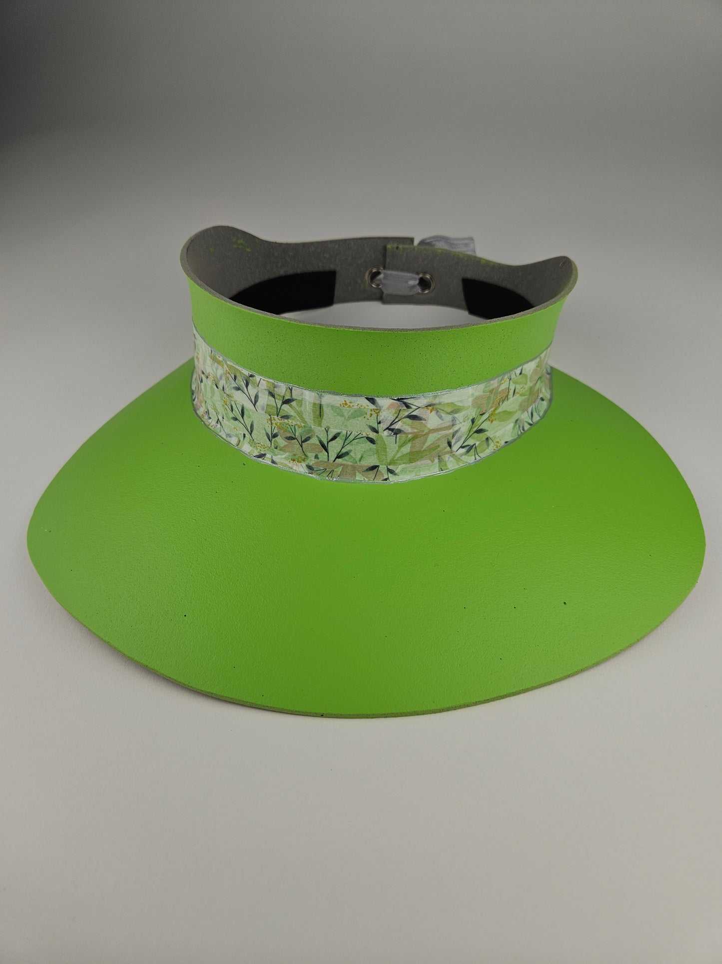 Neon Green "LadyEVA" Visor Hat with Botanical Band